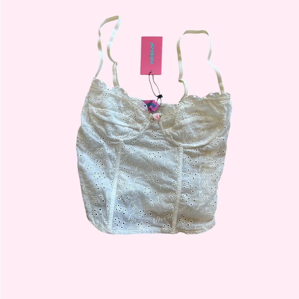 White Eyelet Camisole Corset Top